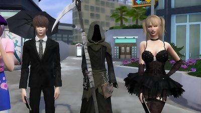 Death Note porno Light drills Misa Beside The Grim Reaper goth teenage anime porn anime
